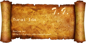 Turai Ida névjegykártya